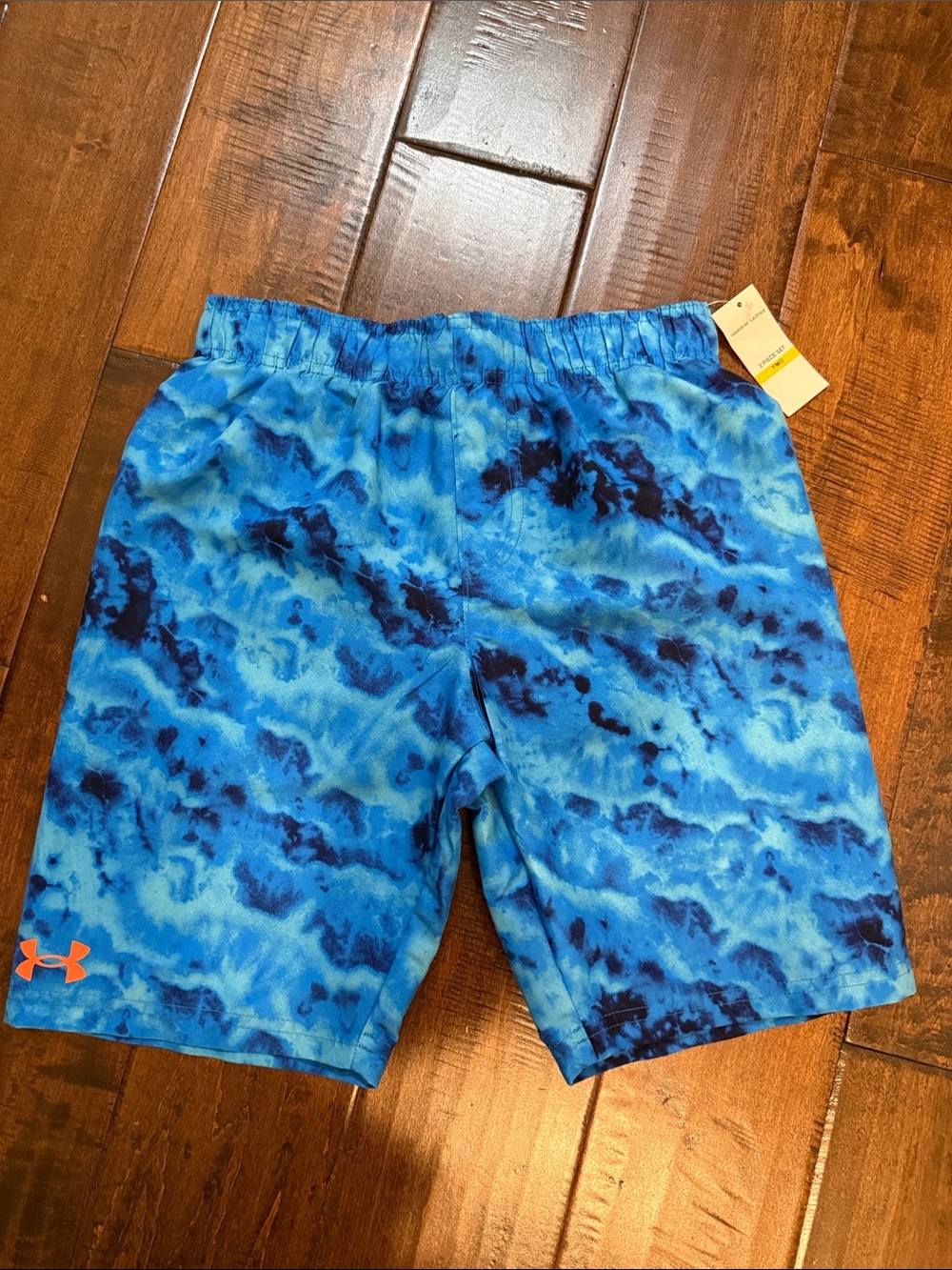 Under Armour Blue Tie-Dye Boys' Swim Trunks